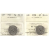 Image 1 : 5-cent 1967 & 1981 ICCS MS65. 2pcs