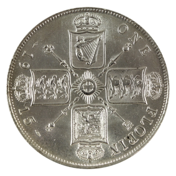 Great Britain Silver 1915 Florin UNC+