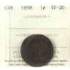 Image 1 : 1-cent 1858 ICCS VF20