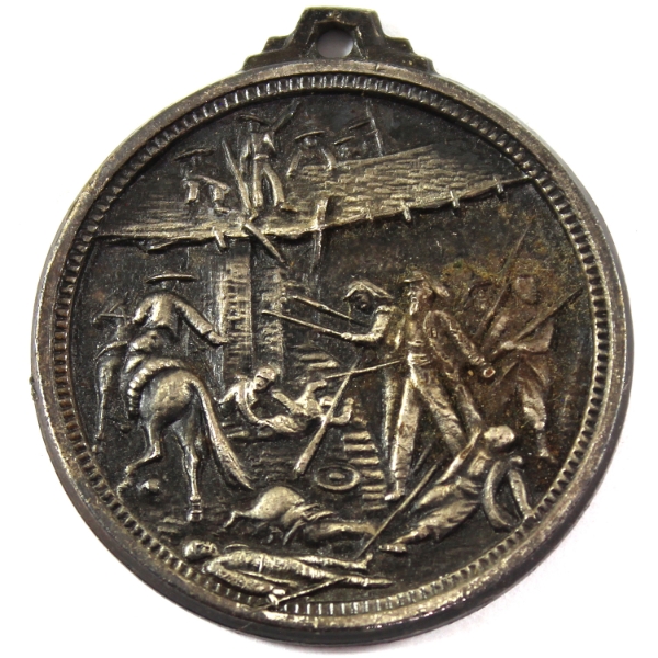 France 1863 Battle of Cameron Medal 22g-White Metal, 38mm