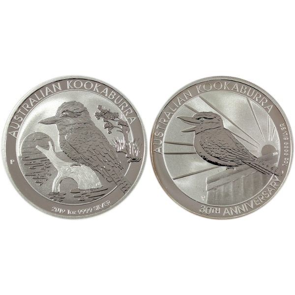 2x 1oz Australia 2019 & 2020 $1 Kookaburra .9999 Fine Silver. 2pcs (Tax Exempt)