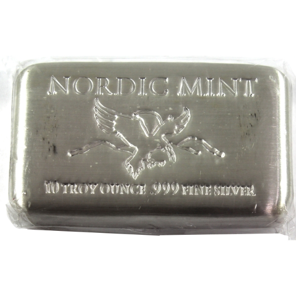 10oz Nordic Mint .999 Fine Silver Bar, Sealed (Tax Exempt)