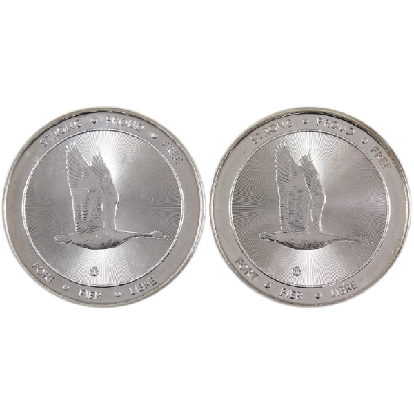 2017 Canada 150 Strong, Pound, Free 1oz .9999 Fine Silver Rounds. 2pcs. (Tax Exempt)