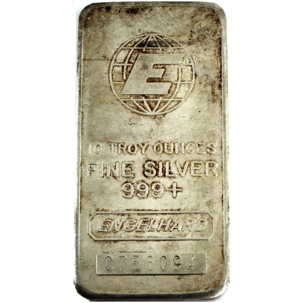 10oz Engelhard .999+ Fine Silver Bar (Tax Exempt)