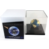 Image 1 : Barbados 2022 $5 Blue Marble Endangered Earth 3oz Fine Silver Spherical w/ Gold Plating & Meteorite