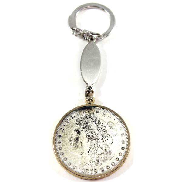USA Silver 1879 Morgan Dollar Key Ring