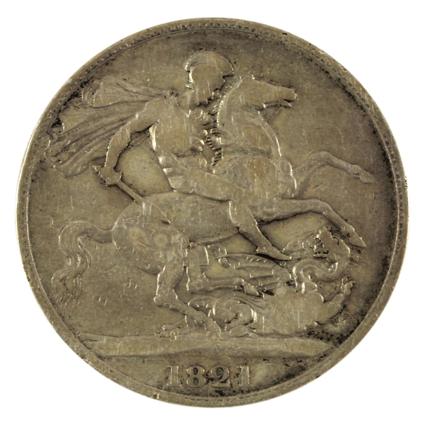 Great Britain Silver 1821 Crown VG-F