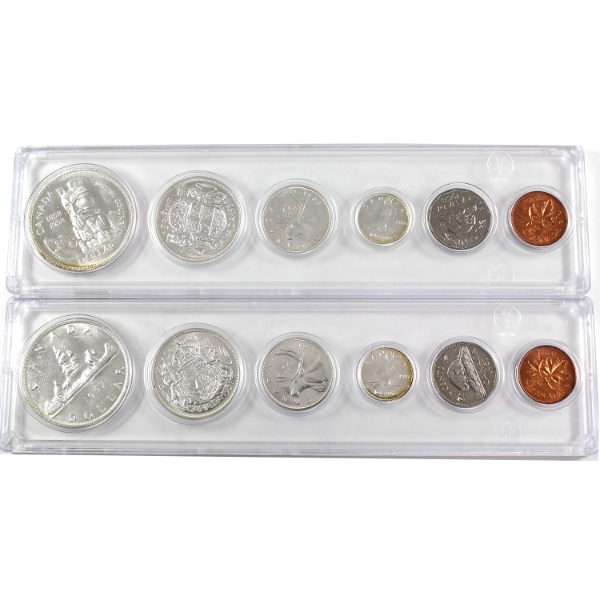 1957 & 1958 Canada Silver Year Sets. 2 Sets.
