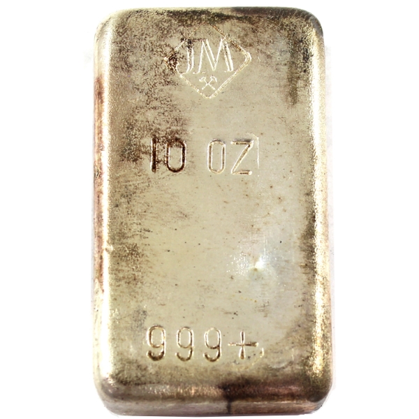 10oz Johnson Matthey Vintage .999+ Silver Bar. Mintage of <250! (Tax Exempt)