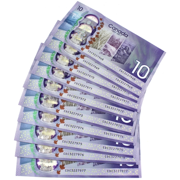 BC-75 2017 $10 Consecutive Wilkins-Poloz SN:CDC3227968-"77. 10pcs.