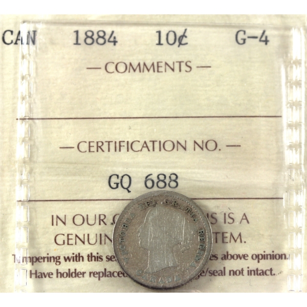 10-cent 1884 ICCS G4