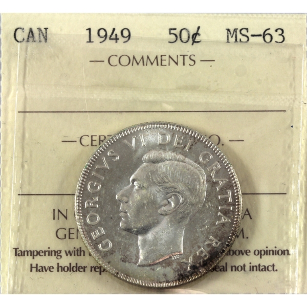 50-cent 1949 ICCS MS63