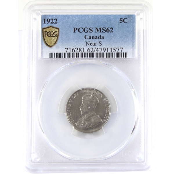 5-cent 1922 Near S PCGS MS62