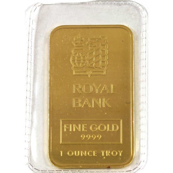 1oz Gold Johnson Matthey-Royal Bank (RBC) .9999 Gold Bar, SN: 012074 *Scarce!* (Tax Exempt)