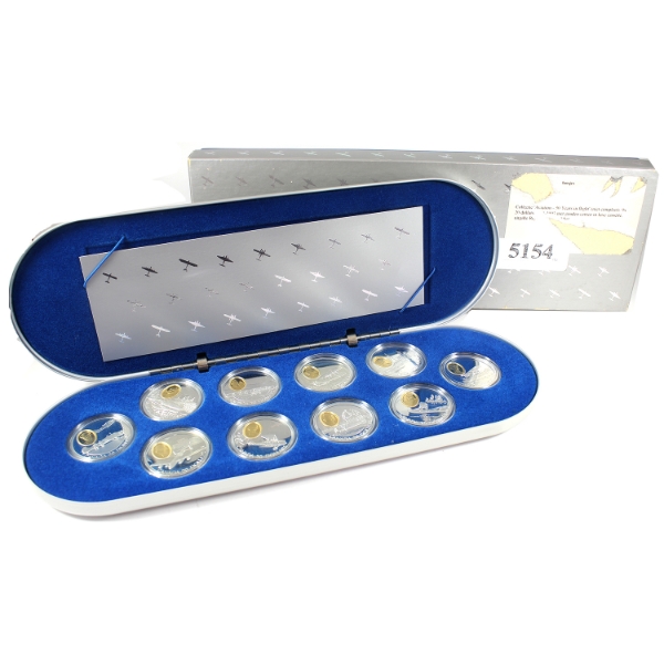 1990-1994 $20 Aviation Series One- The First 50 Years Sterling Silver Set