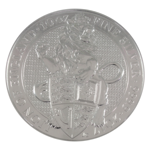 10oz Great Britain 2017 10 Pounds Lion of England .9999 Fine Silver Round (Tax Exempt)
