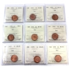 Image 1 : 1-cent 1970, 1972, 1973, 1974, 1975, 1976, 1977, 1978 & 1979 ICCS MS65 Red. 9pcs
