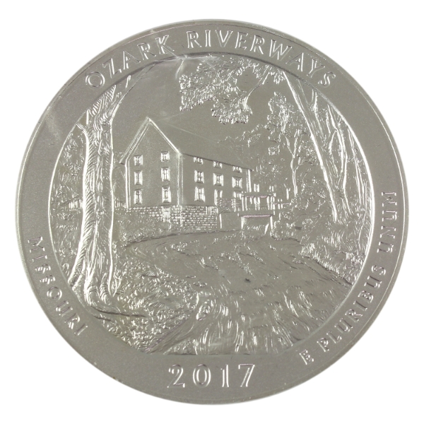 5oz USA 2017 Missouri- Ozark Riverways Statehood Quarter Replica .999 Fine Silver Round (Tax Exempt)