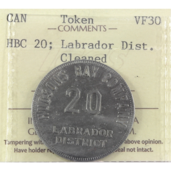 Hudson's Bay Company 20 Labrador District ICCS VF30