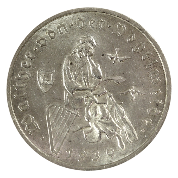 Germany Weimar Republic Silver 1930J 3 Reichsmark 700th Ann. of the Death of Von Der Vogelweide UNC+