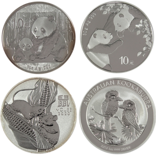 3oz & 30g Total!  World Assorted .999 Fine Silver Rounds. 4pcs (Tax Exempt)