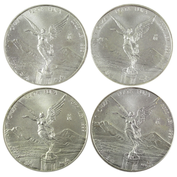 4x 1oz Mexico 2022 Libertad .999 Fine Silver Coins. 4pcs (Tax Exempt)