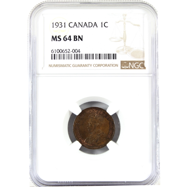 1-cent 1931 NGC MS64 Brown