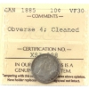 Image 1 : 10-cent 1885 Obverse 4 ICCS VF30 (Lightly Cleaned)