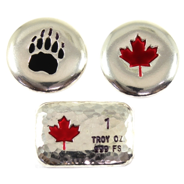 3x 1oz RSSC .999 Fine Silver Rounds & Bar. 3pcs. (Tax Exempt)