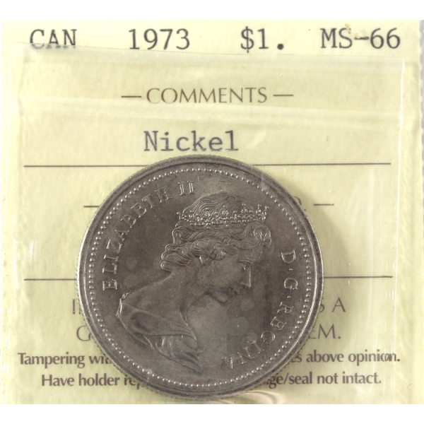 Nickel $1 1973 ICCS MS66