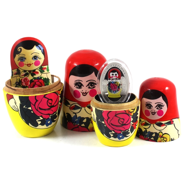 Solomon Islands Silver 2014 $10 My Matryoshka in Unique Russian Nesting Doll Packaging (Tax Exempt)