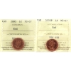 Image 1 : 1-cent 2005 & 2005P ICCS MS67 Red. 2pcs.