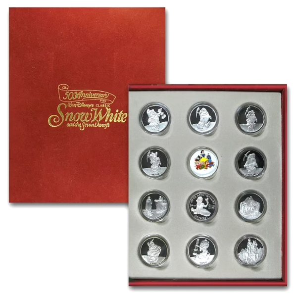 11x 1/2oz Rarities Mint 1987 50th Anni. Disney Snow White .999 Fine Silver Rounds Set