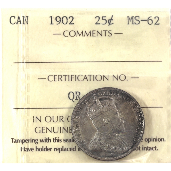 25-cent 1902 ICCS MS62