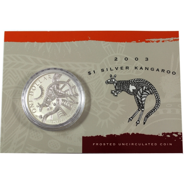 Australia Silver 2003 $1 Kangaroo 1oz .999 Fine Silver (Tax Exempt)