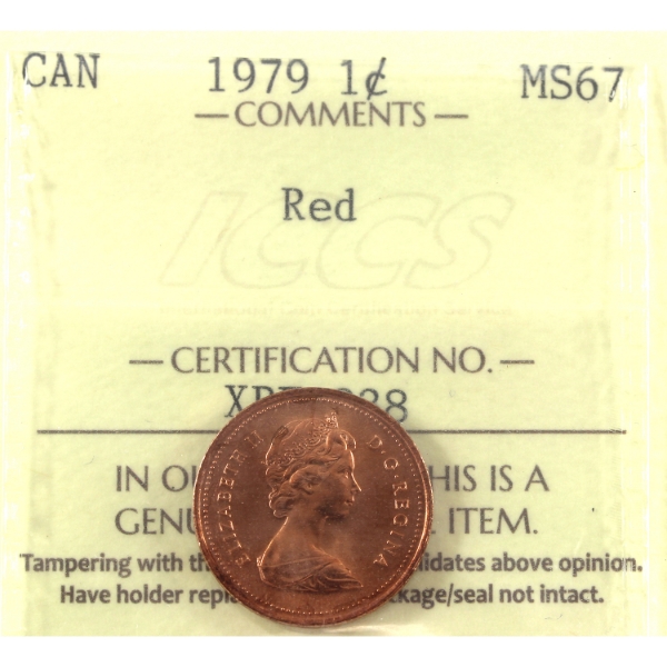 1-Cent 1979 ICCS MS67 Red