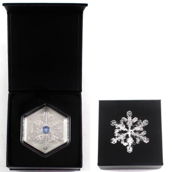 2024 $20 Snowflake w/ Blue Crystal 1oz .9999 Fine Silver Coin  