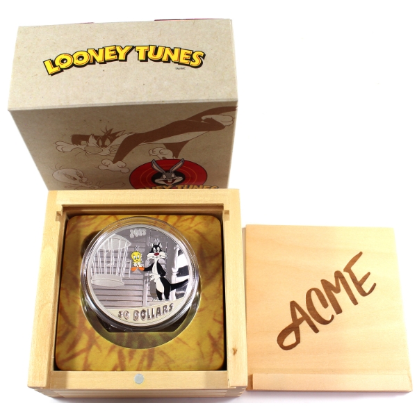 2015 $30 Looney Tunes - Birds Anonymous 2oz .9999 Fine Silver (Tax Exempt)