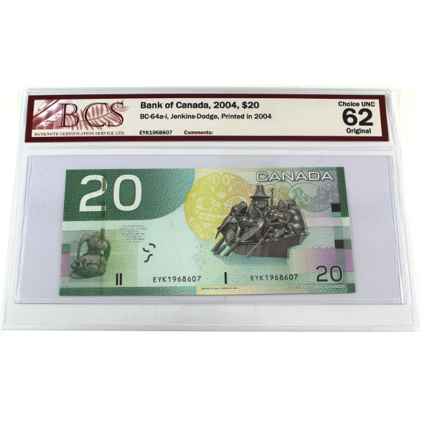 BC-64a-i 2004 $20 BCS Choice UNC62 Original Jenkins-Dodge Printed in 2004 SN::EKY1968607