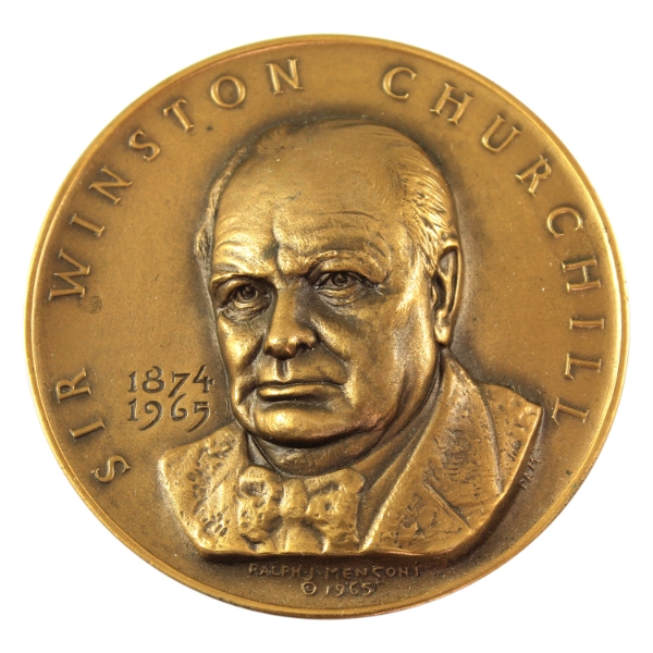Great Britain 1965 Winston Churchill Leading Statesman Medallion 172.8g-Bronze, 70mm