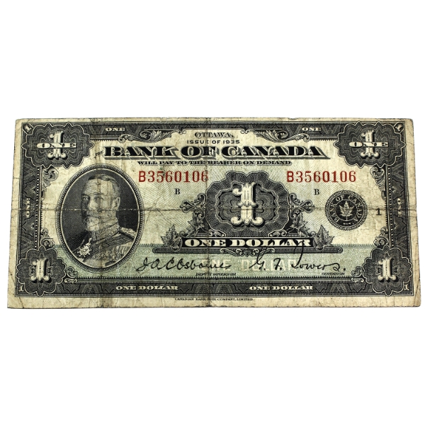 BC-1 1935 $1 English Series B Osborne-Towers SN: B3560106 