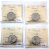 Image 1 : 5-cent 1966, 1967, 1969 & 1970 ICCS PL66 UHC. 4pcs.