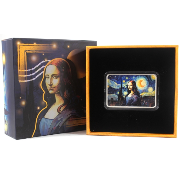 Fiji Silver 2024 $2 Mona Lisa x Van Gogh 2oz .999 Fine Silver Coin (Tax Exempt)