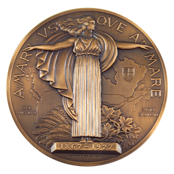 Canadian Heritage Mint 2017 The 1927 Diamond Jubilee Medal Bronze, 76.25mm