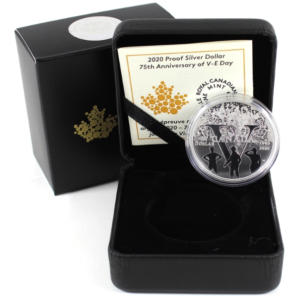 2020 $1 75th Anniversary of V-E Day Proof Silver Dollar (Tax Exempt)