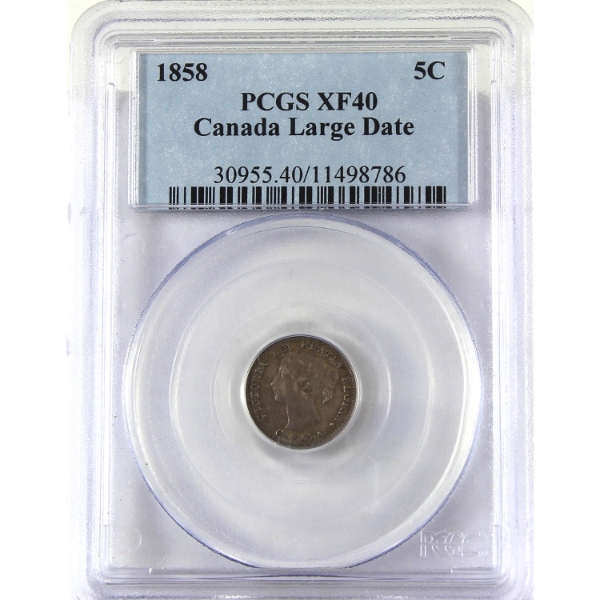 5-cent 1858 Large Date PCGS EF40 