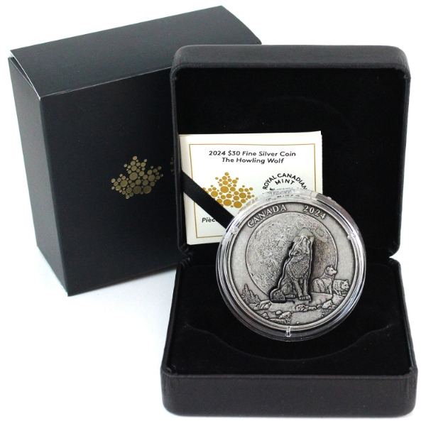 2024 $30 The Howling Wolf 2oz Fine Silver (Tax Exempt)