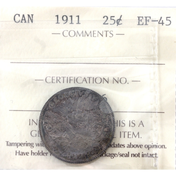 25-cent 1911 ICCS EF45