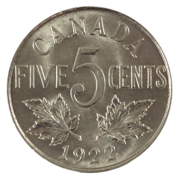 5-cent 1922 Near Rim BU