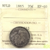 Image 1 : Newfoundland 20-cent 1865 ICCS EF40